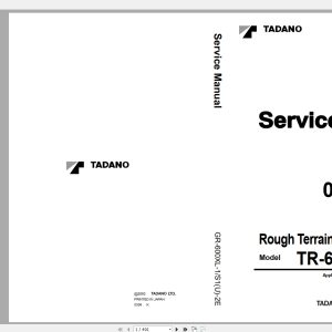 Tadano Crane GR 600XL Service Manuals 1