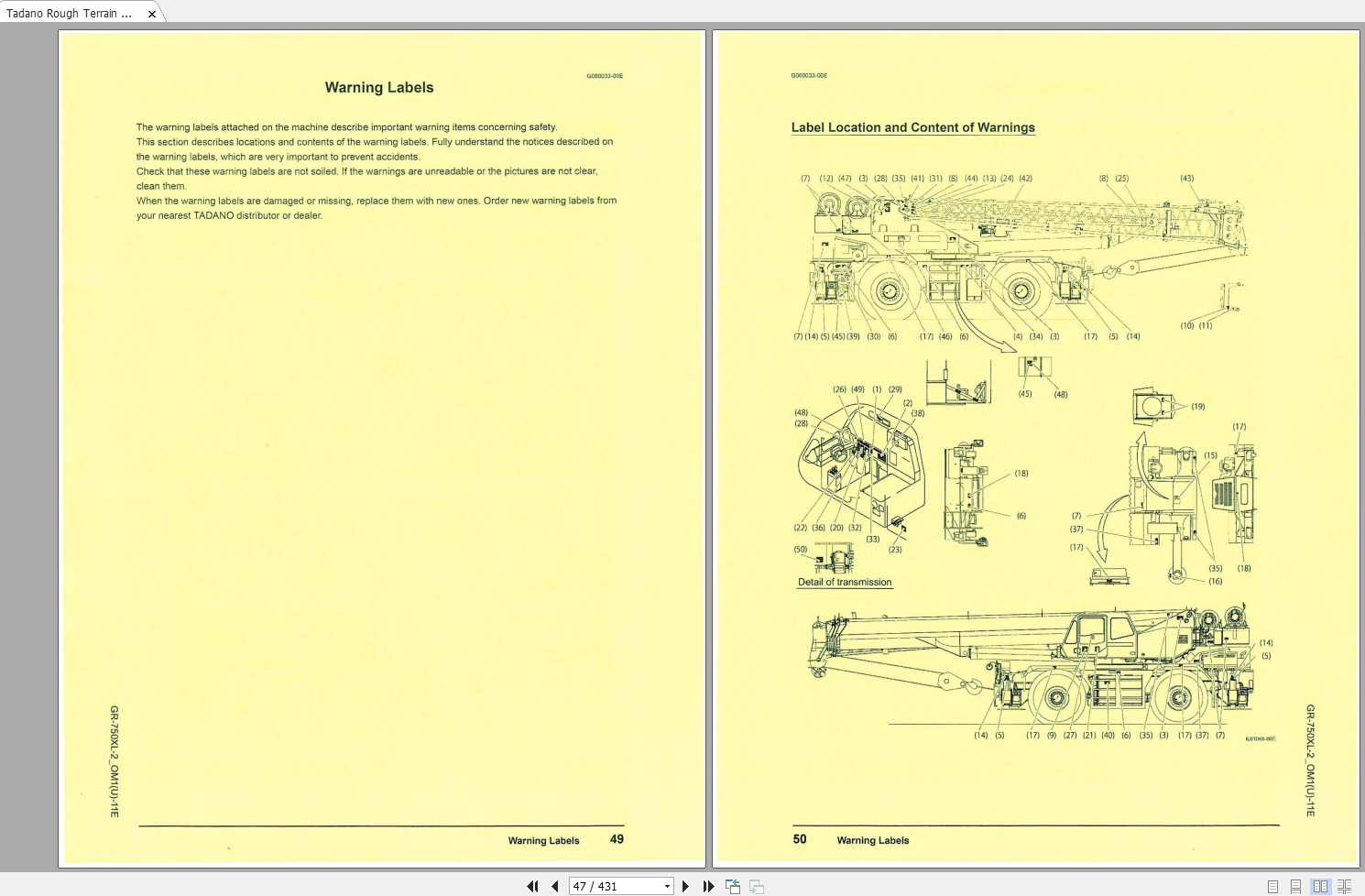 Tadano Crane GR750XL 2 Operation and Maintenance Manual 2