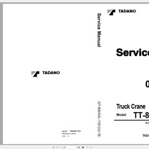 Tadano Crane GT 800XXL 1 GR800XXL 4 Service Manual 0
