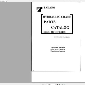Tadano Crane MR150 1 Series Parts Catalog 1
