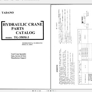 Tadano Crane TG 350M 3P 0200001 Parts Catalog430532 2