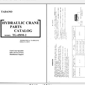 Tadano Crane TG 450M 2P 0200001 Parts Catalog425274 2