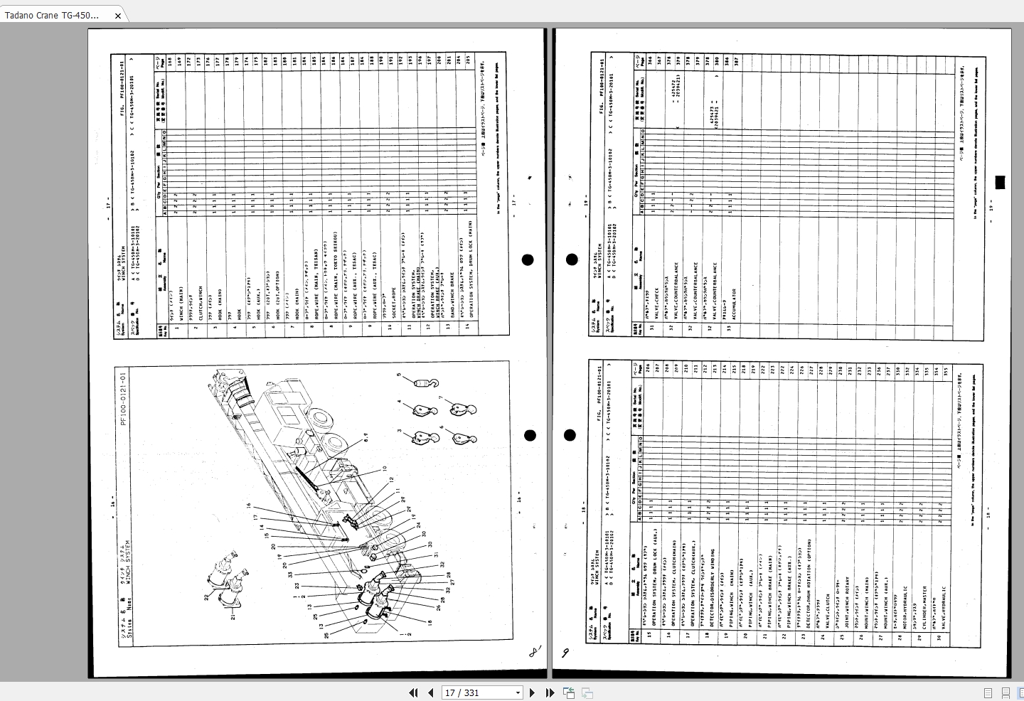 Tadano Crane TG 450M 3P 0200001 Parts Catalog425473 2