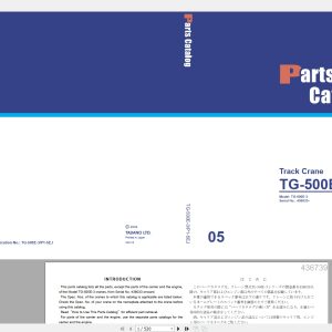Tadano Crane TG 500ERG TG 500E Parts Catalog 1