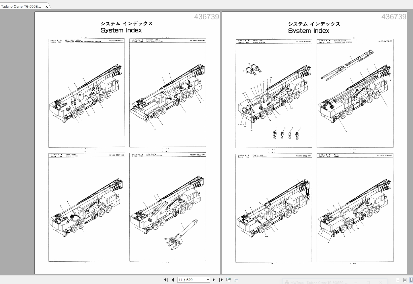 Tadano Crane TG 500ERG TG 500E Parts Catalog 2
