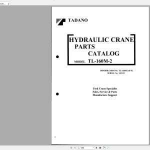 Tadano Crane TL 160M 2P 0200001 Parts Catalog345115 1