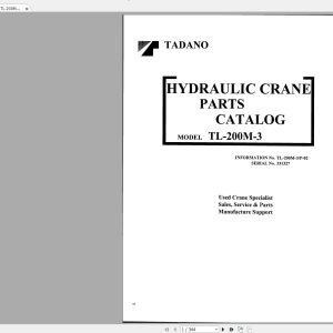 Tadano Crane TL 200M 3P 02 Parts Catalog331327 1