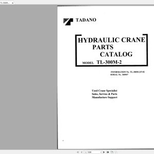 Tadano Crane TL 300M 2P 02 Parts Catalog360047 1