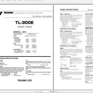 Tadano Crane TL 300 Electric Circuit Diagrams 1
