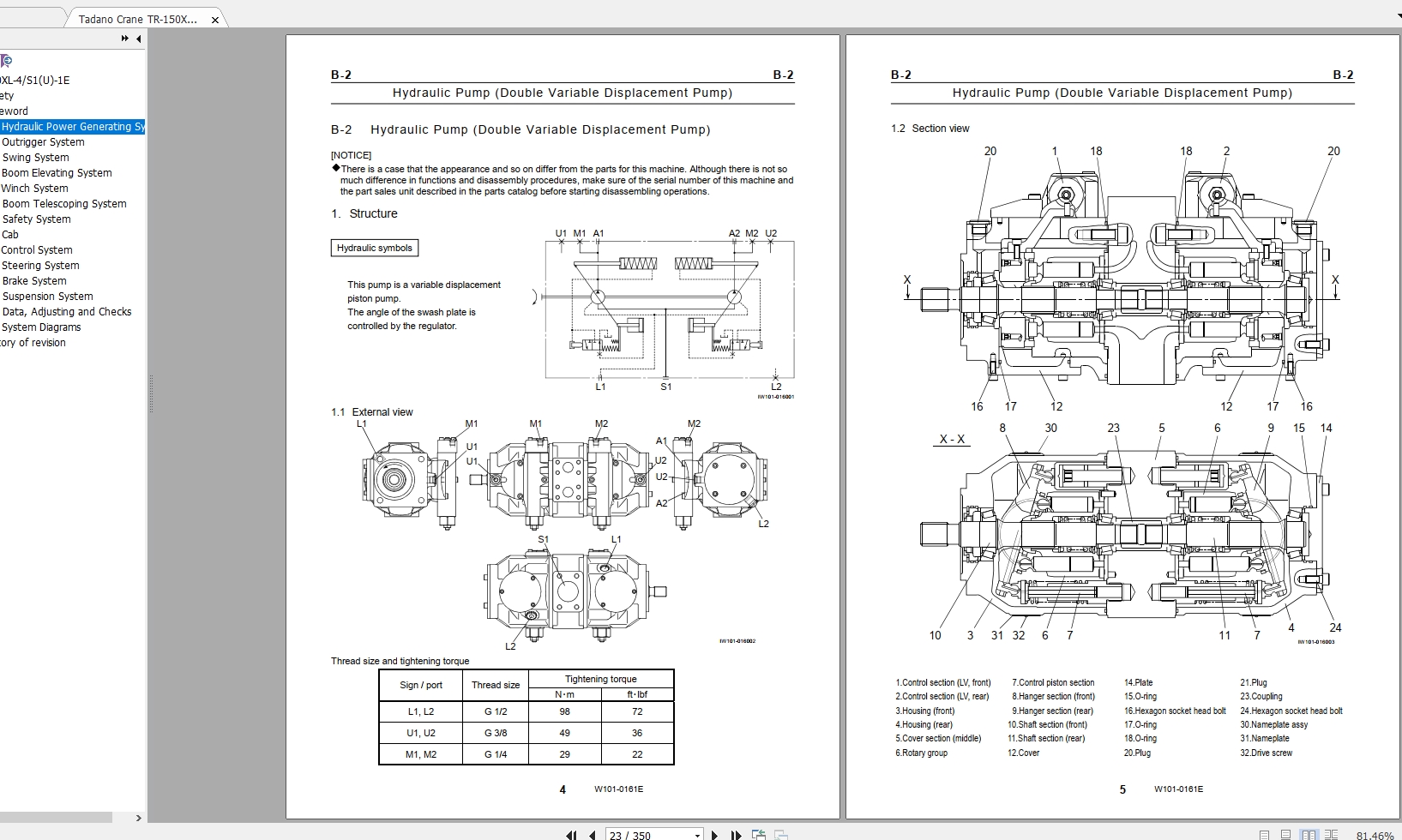 Tadano Crane TR 150XL 4S1U 1E Service ManualFD806 2