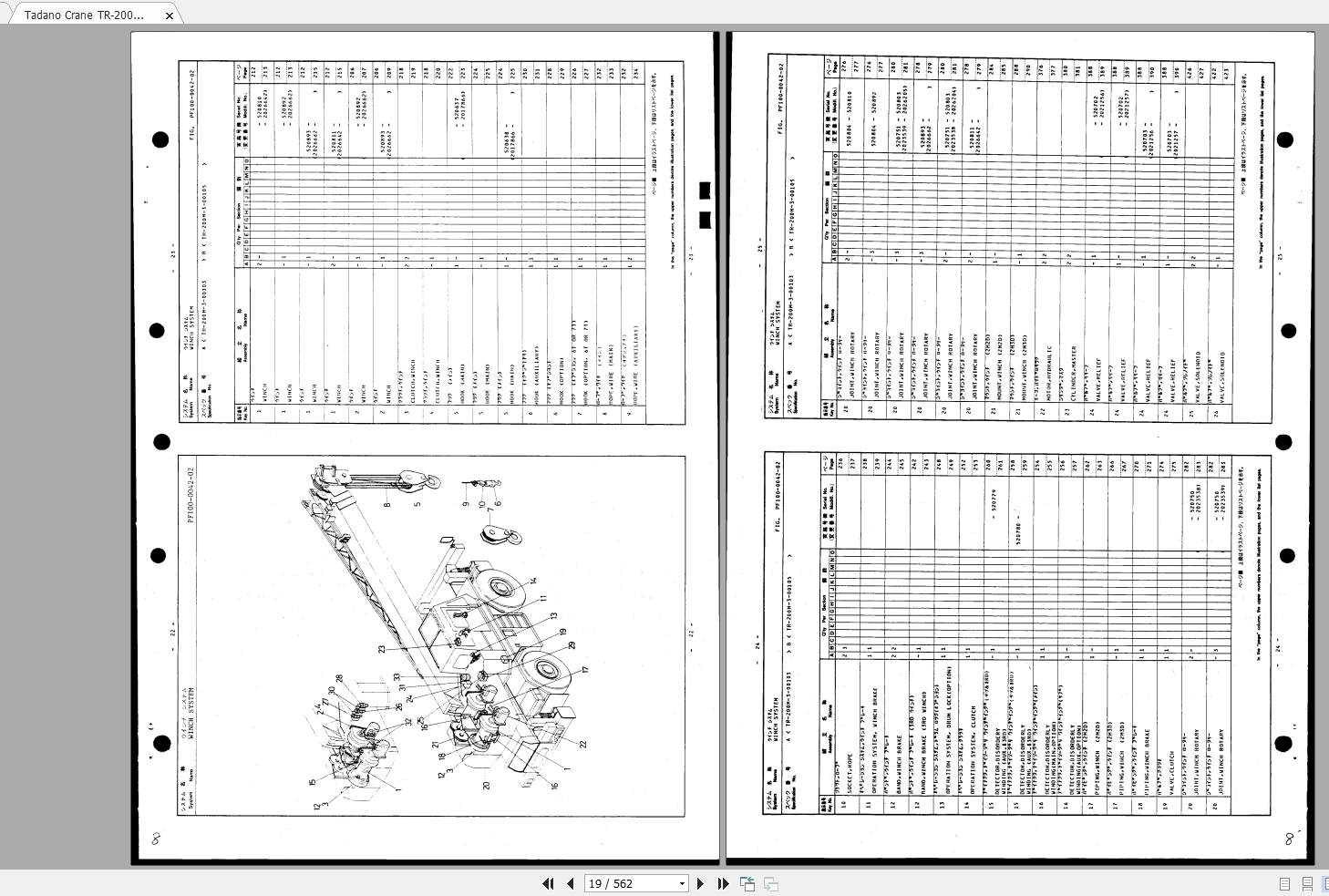 Tadano Crane TR 200M 3P 02 Parts Catalog520603 2
