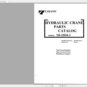 Tadano Crane TR 250M 3P 03 Parts Catalog515247 1