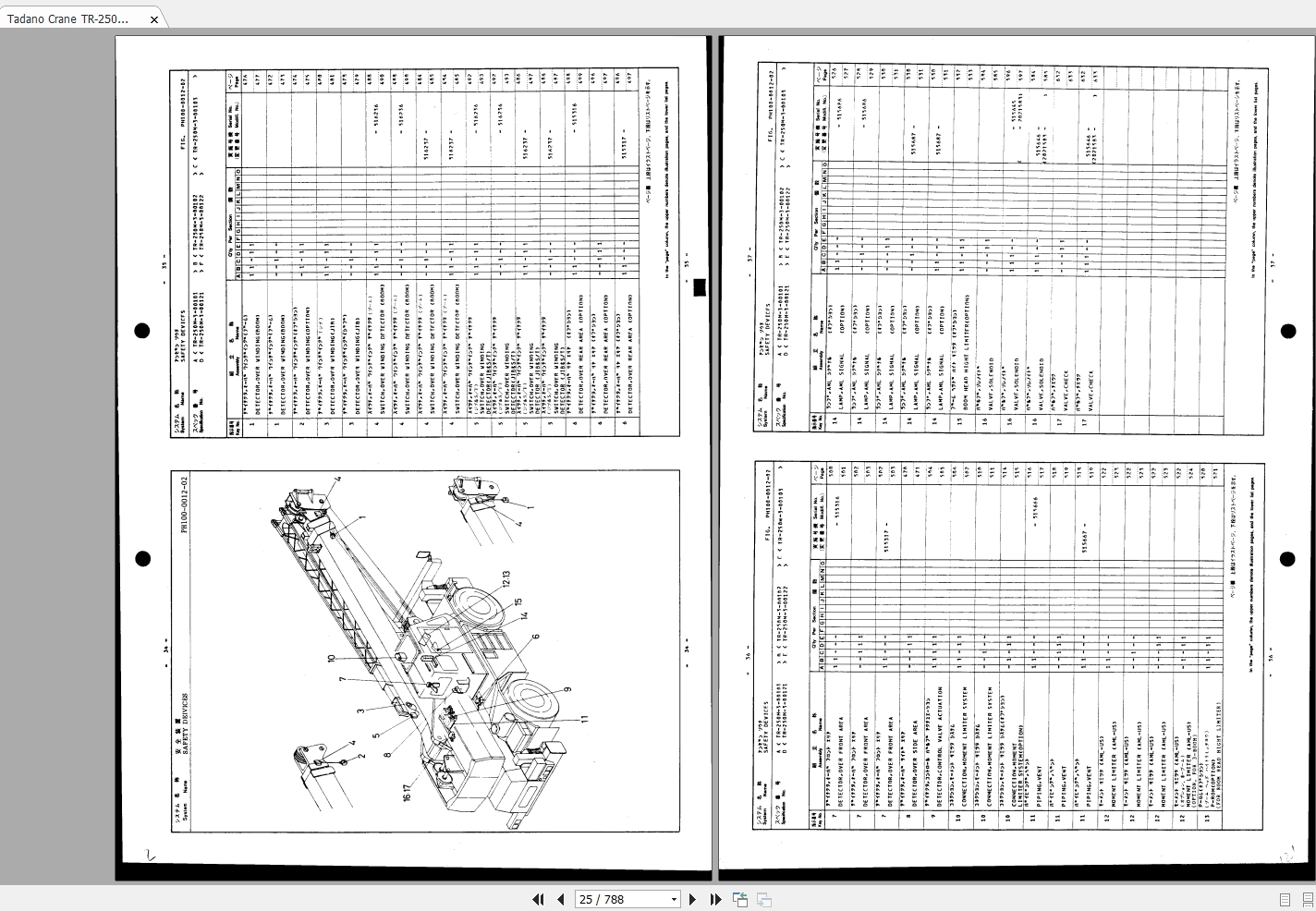 Tadano Crane TR 250M 3P 03 Parts Catalog515247 2