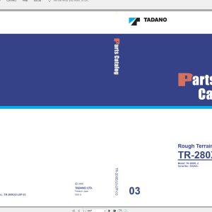 Tadano Crane TR 280XL 2 555043 Parts CatalogTR 200EU 2P 03 1