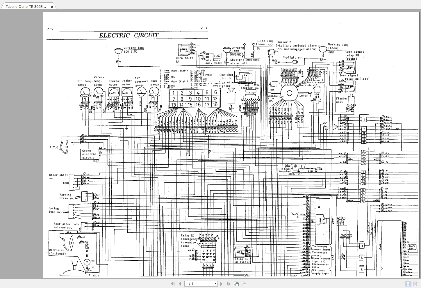 Tadano Crane TR 300EX 2 Electric Circuits 3