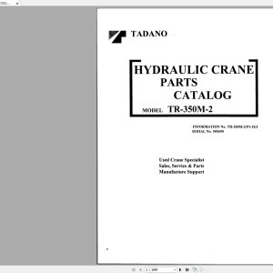 Tadano Crane TR 350M 2P1 1EJ Parts Catalog505690 1