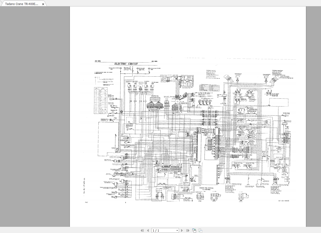 Tadano Crane TR 400E 1 Circuit Diagram 2