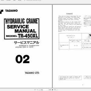 Tadano Crane TR 450XL Service Manual 1