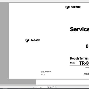 Tadano Crane TR 500M 1 Service Parts Manual 1