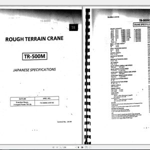 Tadano Crane TR 500M 2 Diagram Parts Catalog 1
