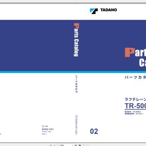 Tadano Crane TR 500M 3 Spare Parts Diagram 1