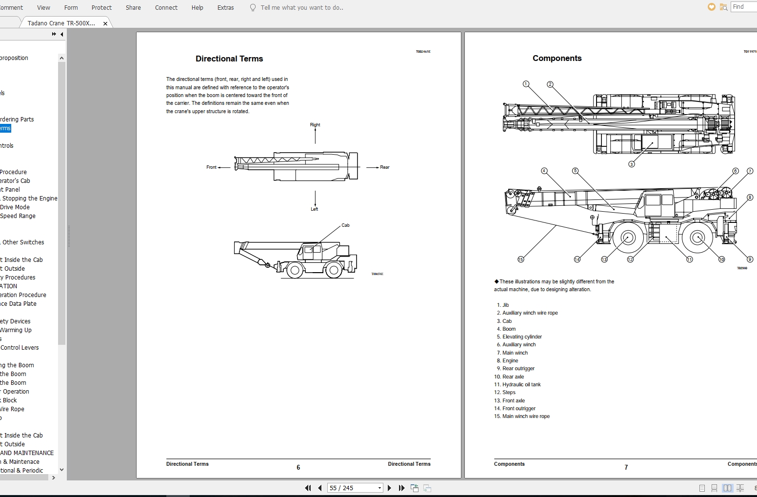 Tadano Crane TR 500XL 3O2U 3E Operation Maintenance Manual540239 2
