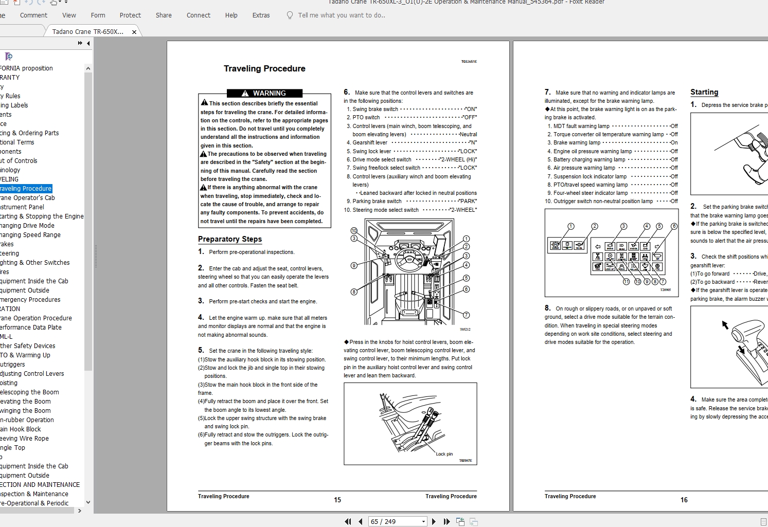 Tadano Crane TR 650XL 3O1U 2E Operation Maintenance Manual545364 2
