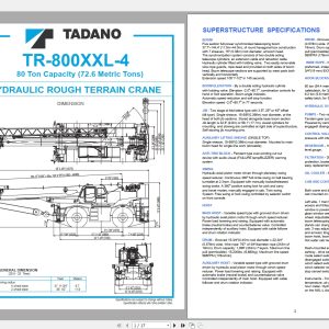 Tadano Crane TR 800XXL 4 Service Manual 1