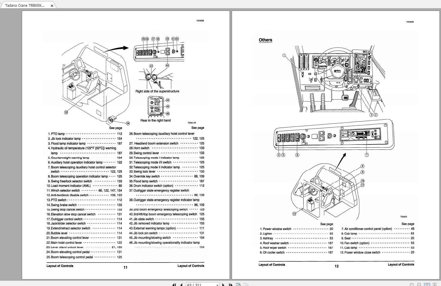 Tadano Crane TR800XXL 1O1U 1E Operation Maintenance Manual545457 2