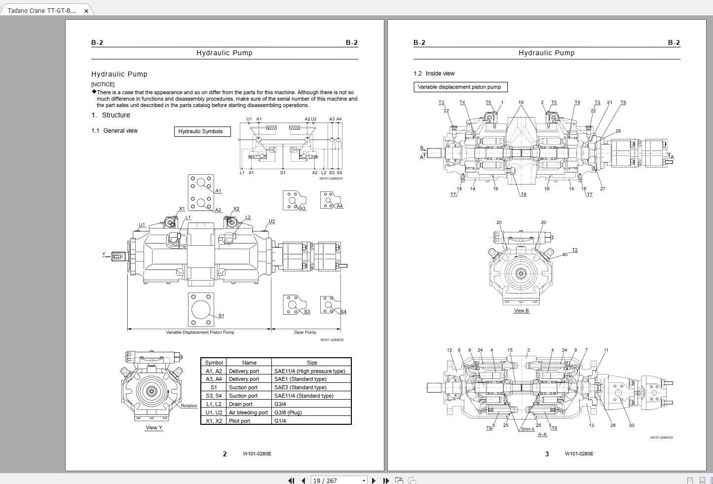 Tadano Crane TT GT 800XXL 1S1U 1E Service Manual475326 2