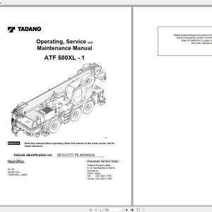 Tadano Faun ATF 500XL 1 Operating Service Maintenance Manual 1