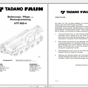 Tadano Faun ATF 65G 4 Operating Service Maintenace Manual 1 2