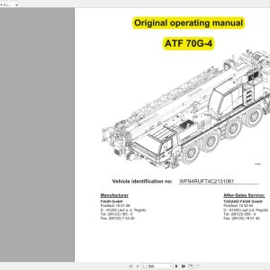 Tadano Faun ATF 70G 4 Load Chart Operating Manual 1