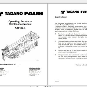 Tadano Faun ATF 80 4 Operating Service Maintenance Manuals 1 1