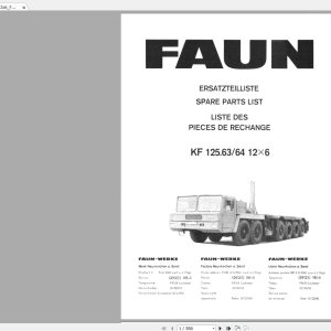 Tadano Faun KF125636412x6 Spare Parts List 1