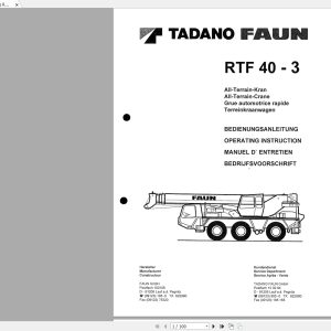 Tadano Faun RTF40 3 Operating Instructions 1