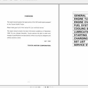 Toyota Forklift 1DZII CE618 Diesel Engine Repair Manual 1