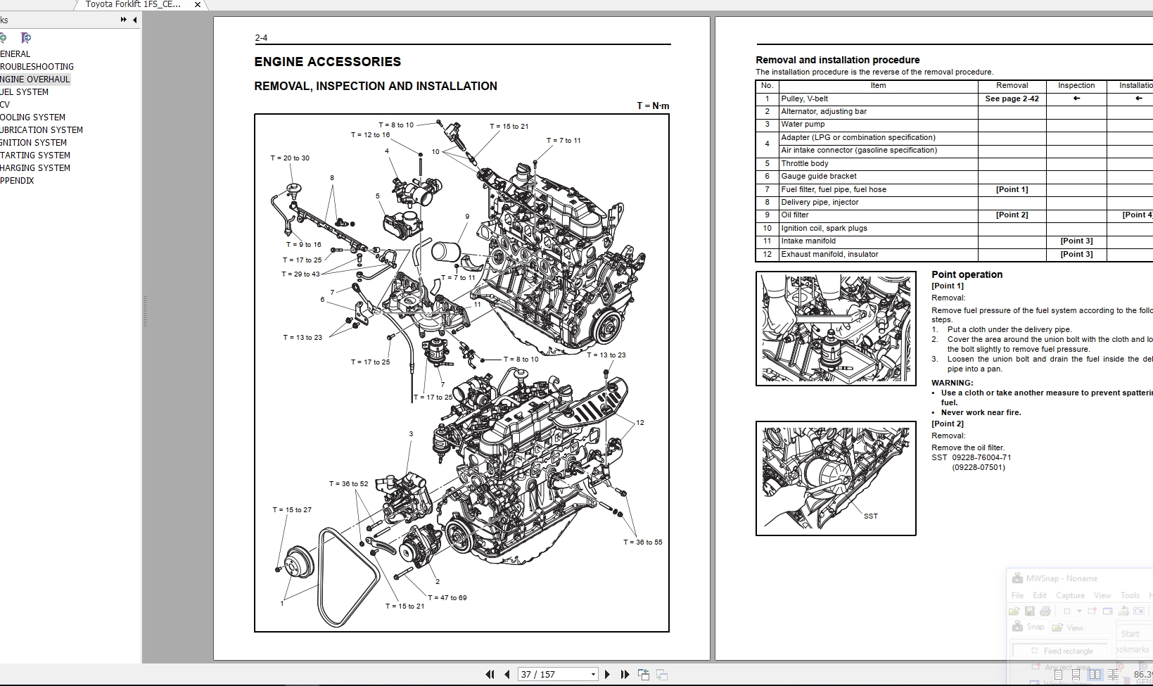 Toyota Forklift 1FSCE303 Diesel Engine Repair Manual2013 2