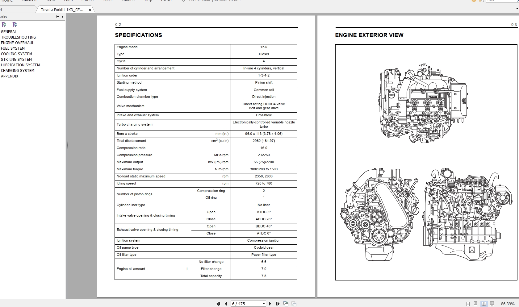 Toyota Forklift 1KDCE302 Diesel Engine Repair Manual 2