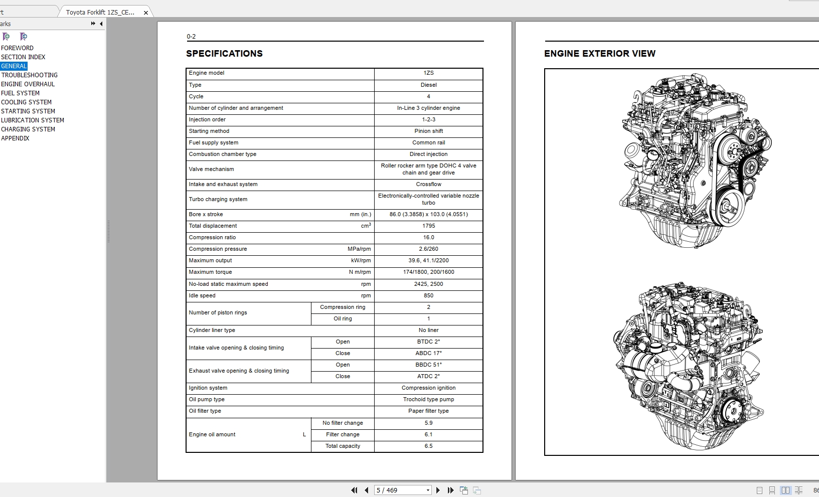 Toyota Forklift 1ZSCE304 Diesel Engine Repair Manual2014 2