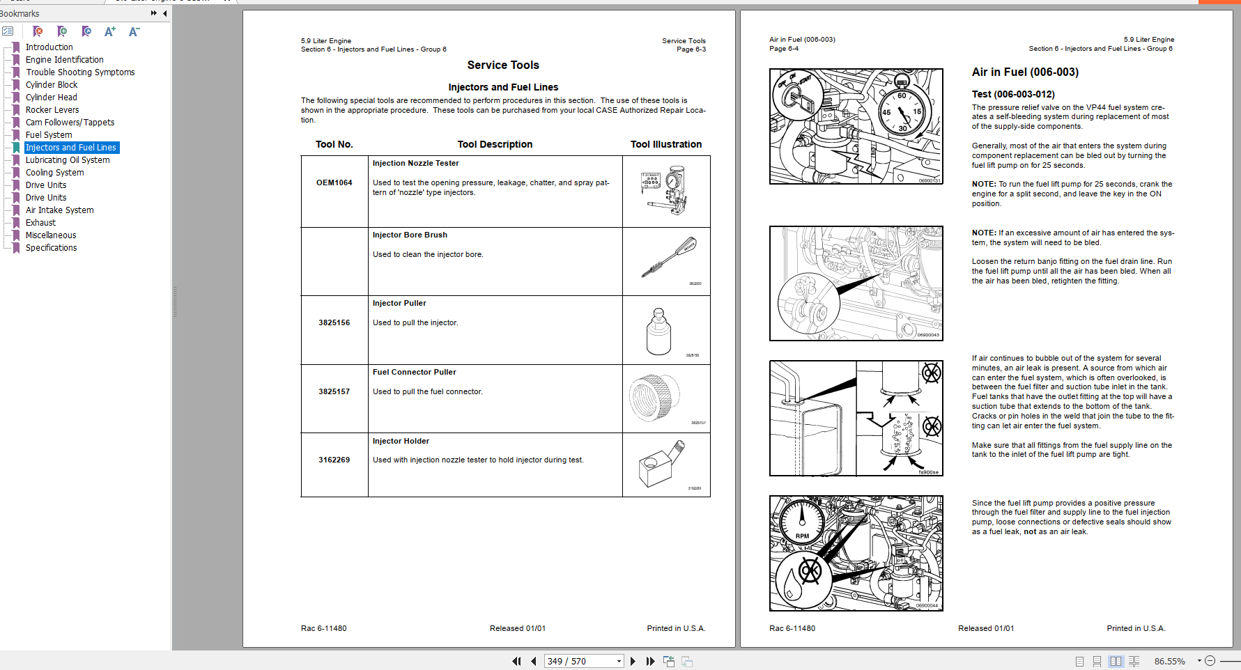 Case 59 Liter Engine Service Manuals6 11380R0 3