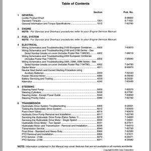 Case Combines 2100 2300 Series Service Manual7 69612 1
