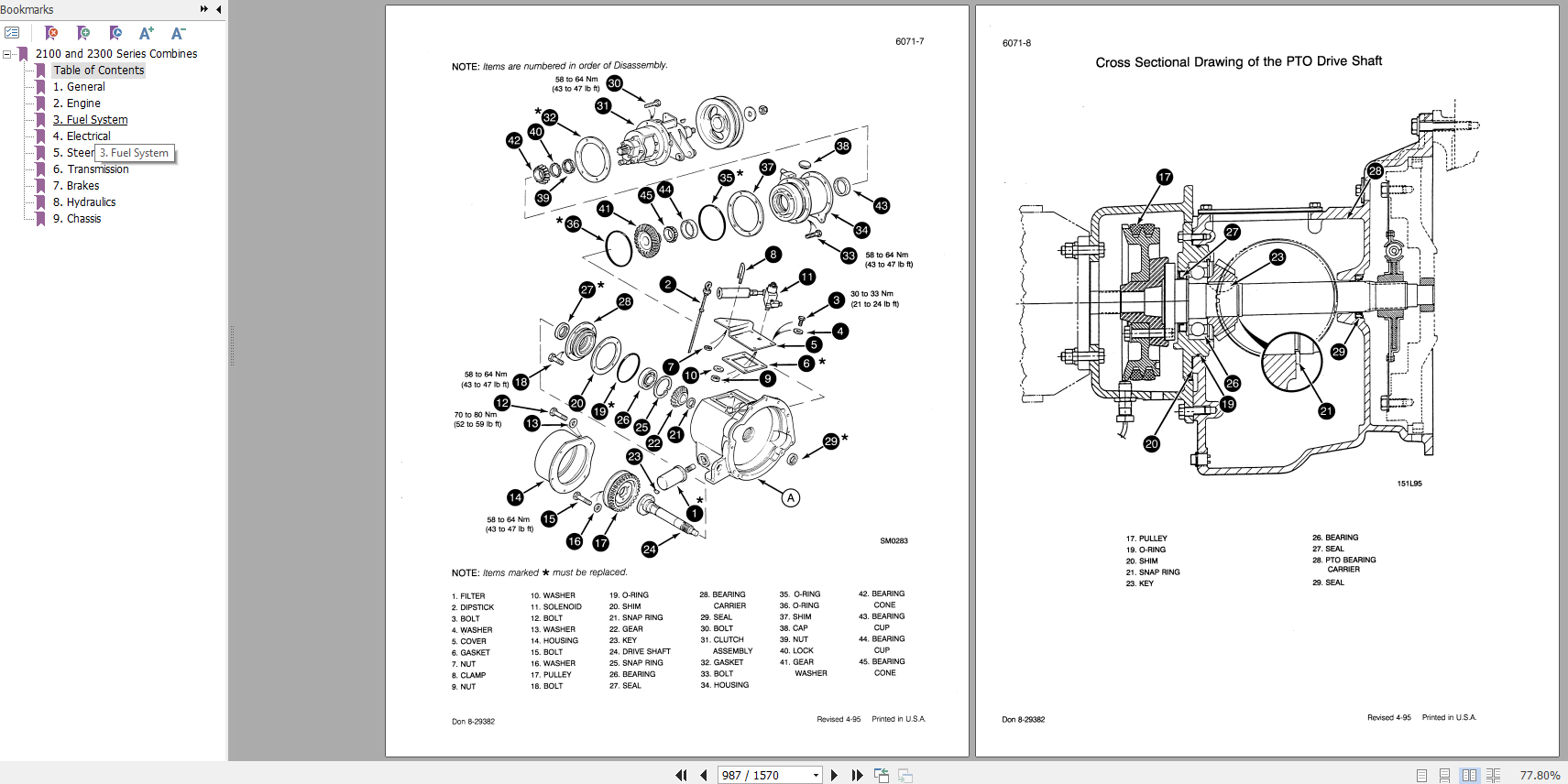 Case Combines 2100 2300 Series Service Manual7 69612 3