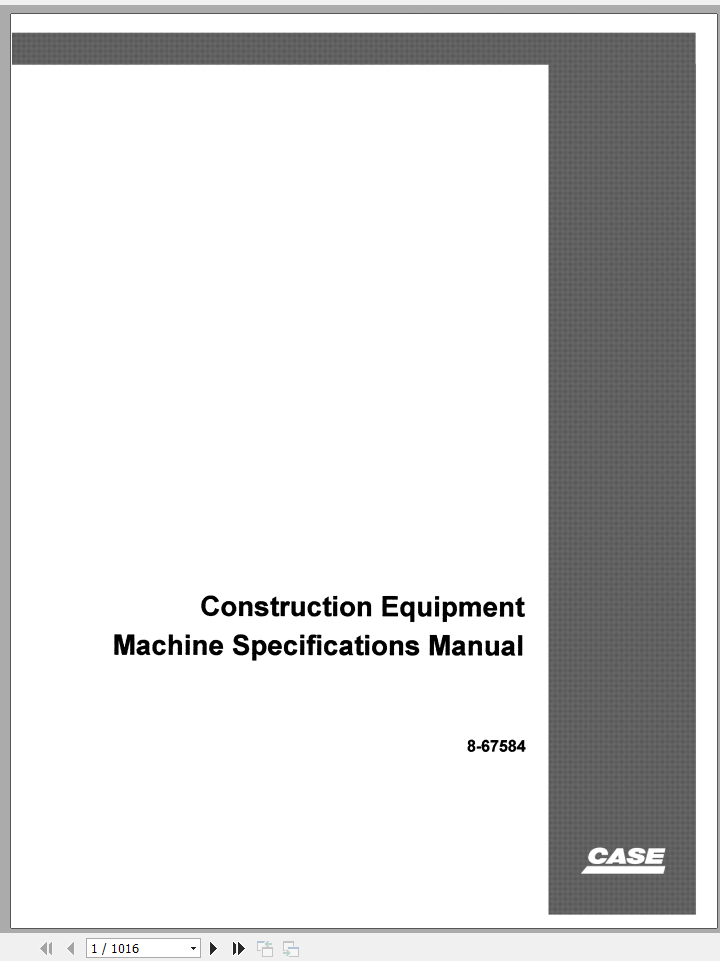 Case Construction Equipment Machine Service Manual8 67584 1