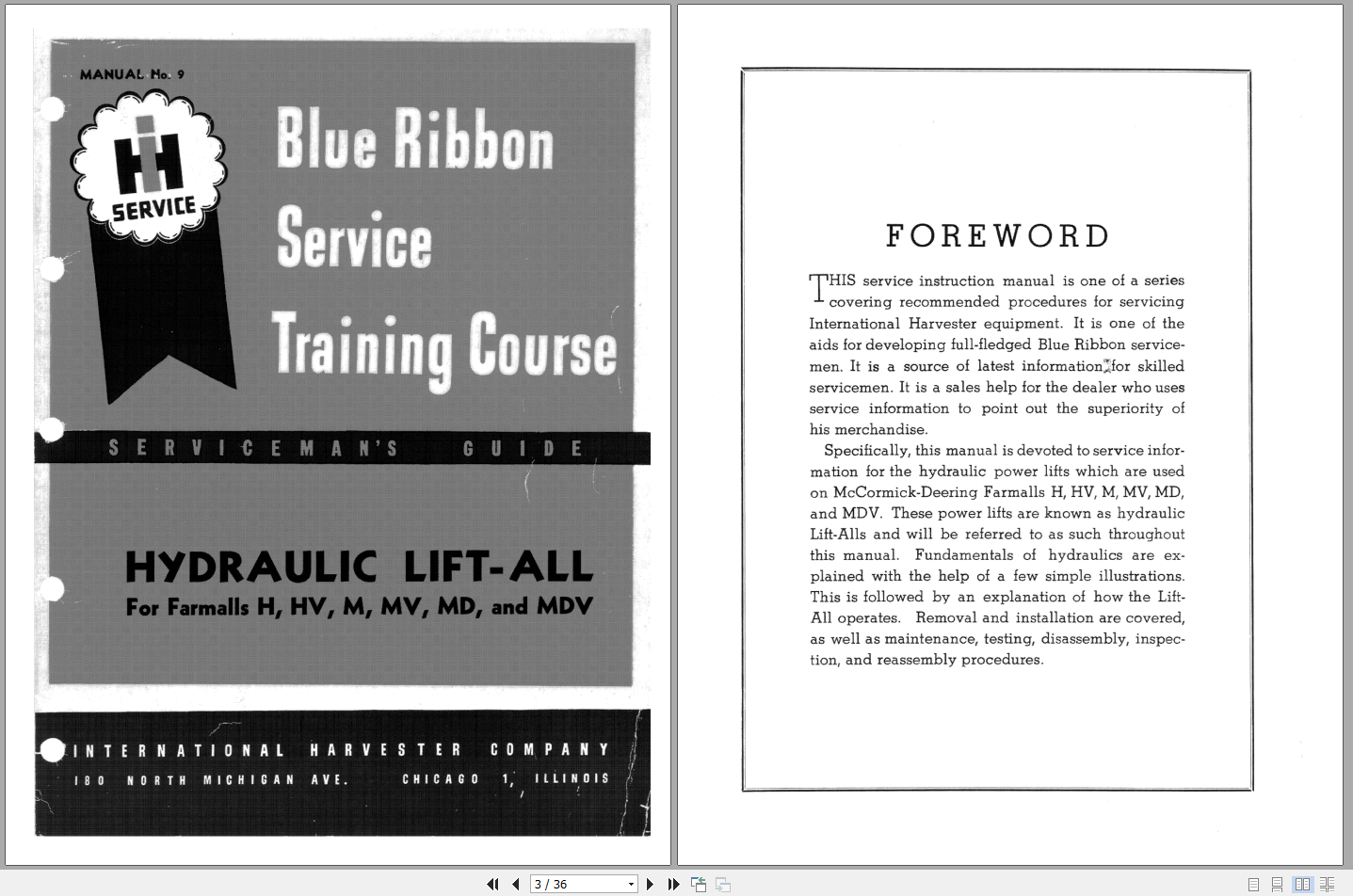 Case Servicemans Guide Hydraulic Lift All IH Service ManualCHS 68 G 2