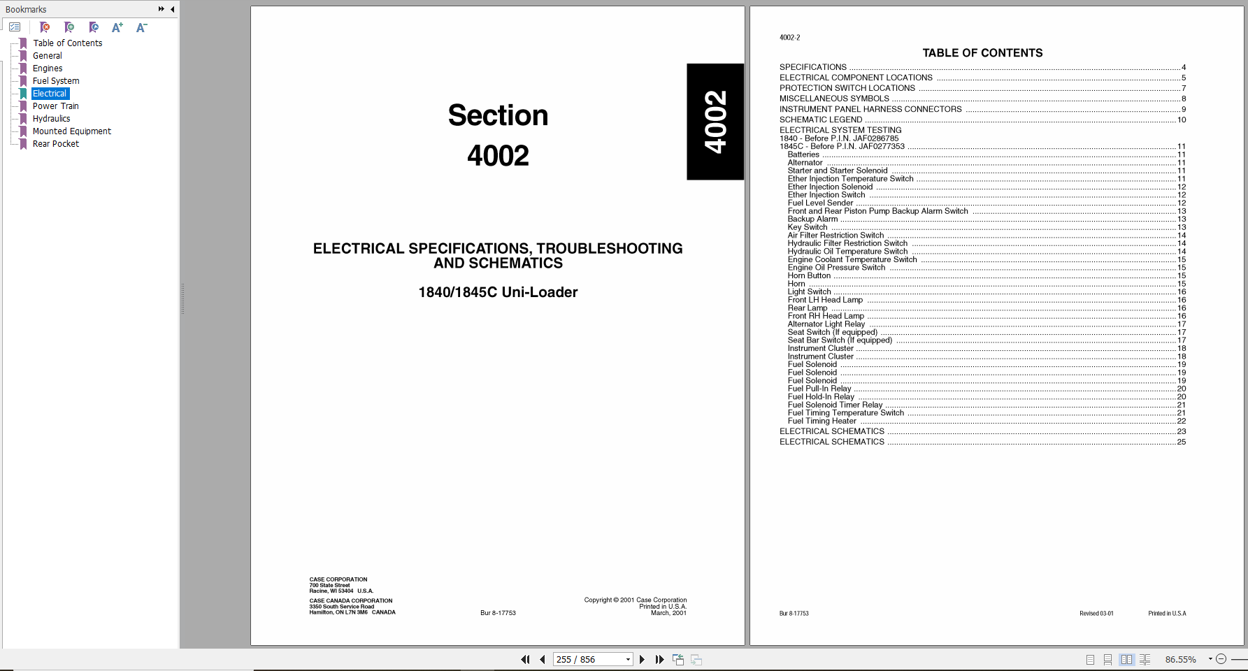 Case Skid Steer 1840 Service Manual8 11093R0 2