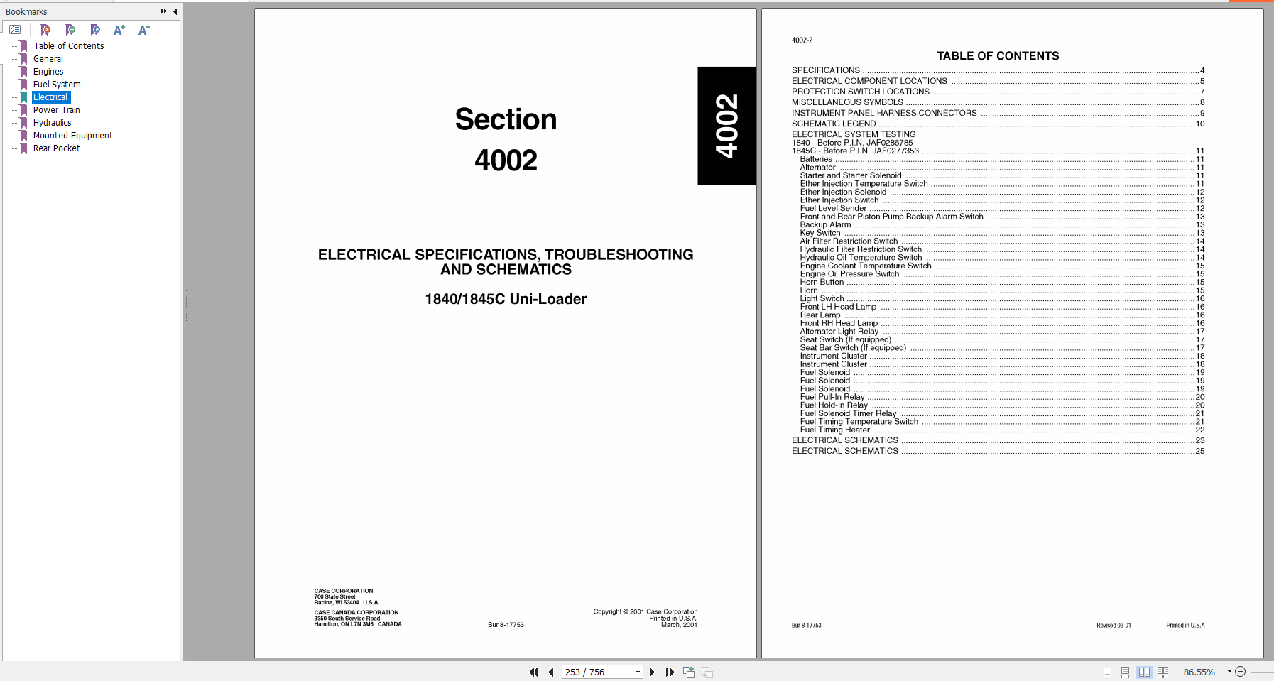 Case Skid Steer 1845C Service Manual8 42913R0 2