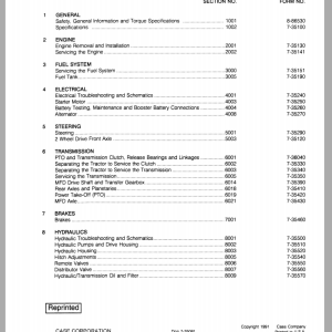 Case Tractor 2100 Series Service Manual7 32621 1