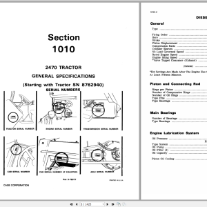 Case Tractor 2470 2670 Service Manual9 78206R0 2