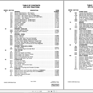 Case Tractor 970 1070 Service Manual9 77365R0 2